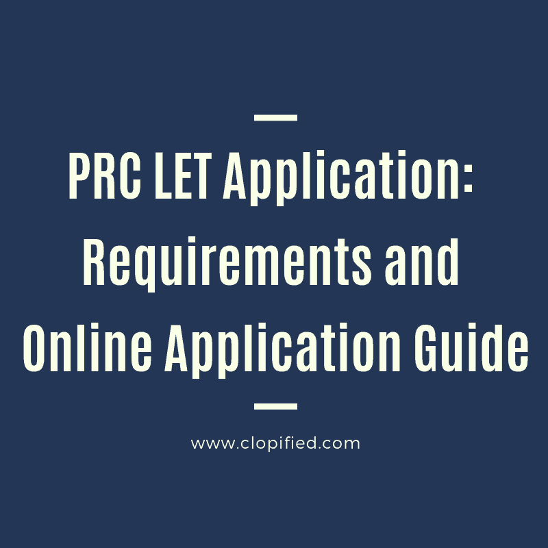 PRC LET APPLICATION Requirements and Online application guide