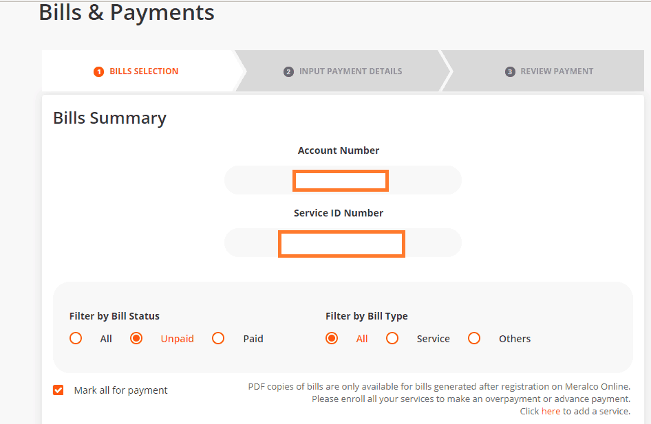 Register and Pay Meralco Bill Online - Step 1