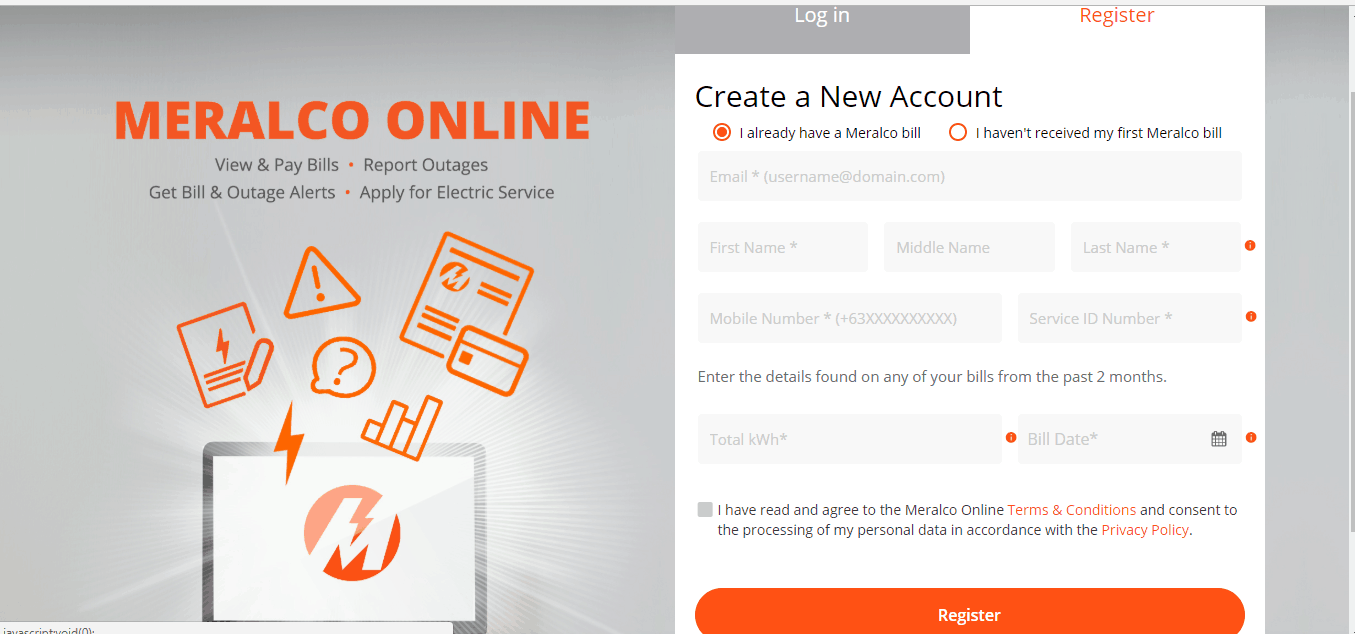 Service Id Number Register and Pay Meralco Bill Online using Credit Card or Debit Card ...