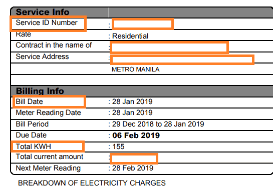 Register and Pay Meralco Bill Online - Sample Bill