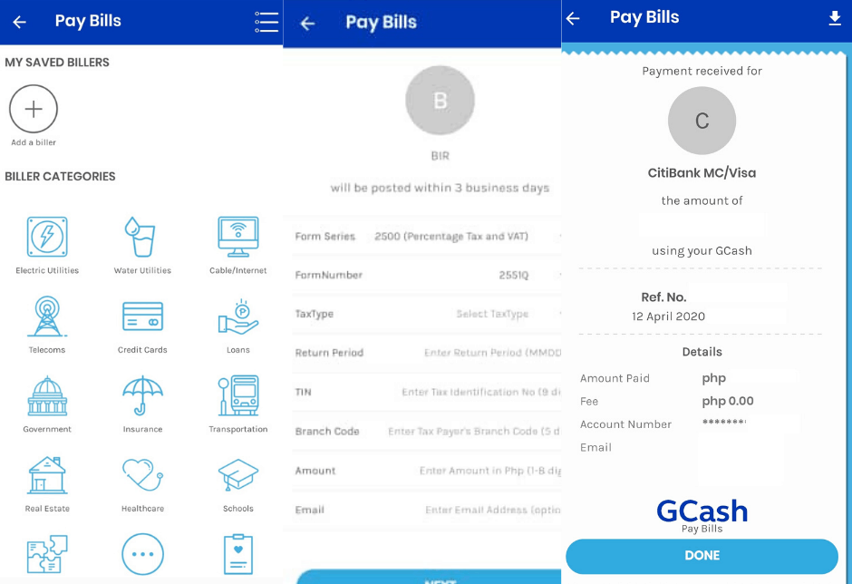 gcash feature pay bills