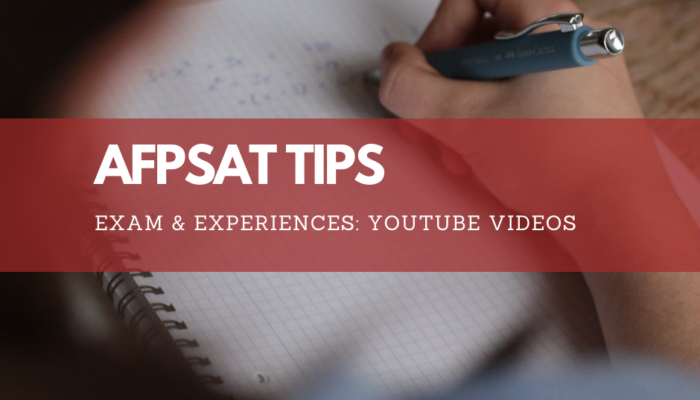 AFPSAT Tips, Exam & Experiences: YouTube Videos